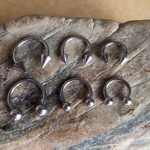 Juego de 6 barras de herradura de 16 g, anillo para tabique, tabique de 16 g, tabique de 6 mm, perforación del tabique, tabique, tabique de 8 mm, tabique de 10 mm, perforación daith