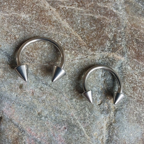 Septum fer à cheval 16 g, anneau captif, septum à pointes, anneau de septum, anneau de septum captif, bijoux de corps cerceau de nez piercing septum argenté