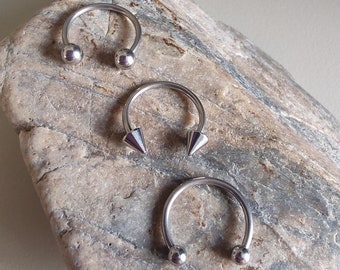12 mm 16g Hufeisen Septum, Septum Ring, Spike Septum Ring, Septum Piercing, Septum, Silber Septum, Hufeisen Septum