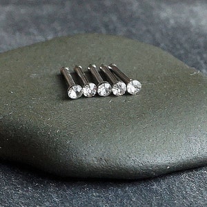 5 Tiny Crystal Nose Studs, discreet nose stud body jewellery, nose piercing, nose stud, nose jewellery, crystal nose stud, gemstone stud