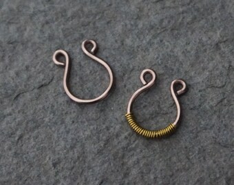 Fake Septum Jewellery, Fake Septum, wire-wrapped septum, Fake body jewellery, fake septum ring, fake piercing,