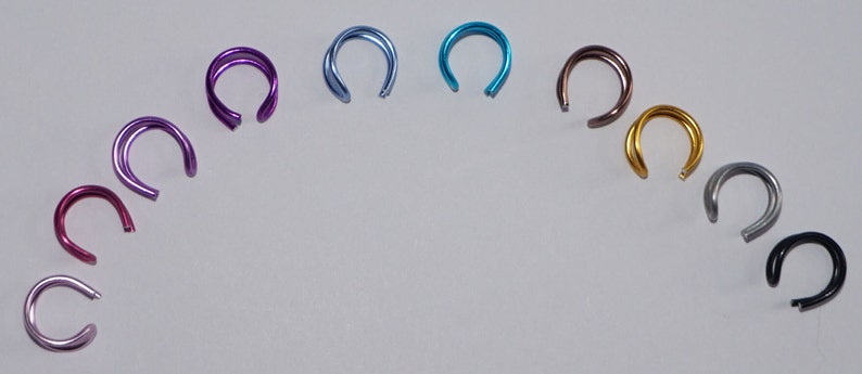 Coloured Fake Double Nose Ring Ear Cuff Tragus fake body jewellery no piercing ear cuff teal ear cuff pink ear cuff purple ear cuff