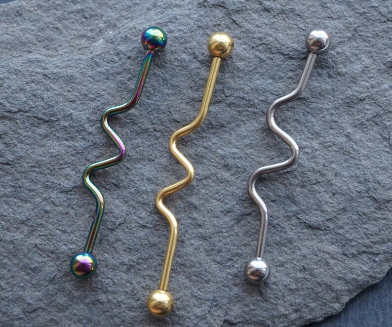 14g Industrial Barbell Jewellery Industrial Barbell Piercing Etsy