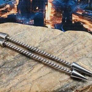 14g Spike Industrial Barbell, Industrial piercing, scaffold piercing, long piercing barbell, piercing jewellery, industrial barbell, 38mm