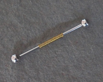 14g 30mm-38mm Industrial Barbell, Industrial piercing, scaffold piercing, punk piercing, goth jewellery, alternative jewellery