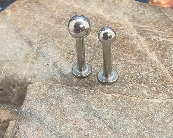 Joyería para labio de 8 mm y 14 g, joyería con medusa, piercing para labio, piercing con bola de 3 mm, piercing con bola de 4 mm, medusa, piercing para labio de plata, piercing con medusa
