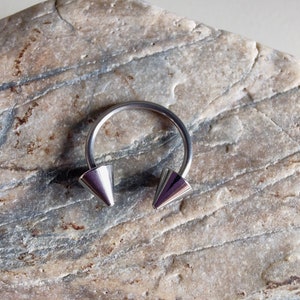 16g 12mm Horse Shoe Septum, spiked septum, Septum Ring, large septum ring, large spikes septum, 12mm septum ring,