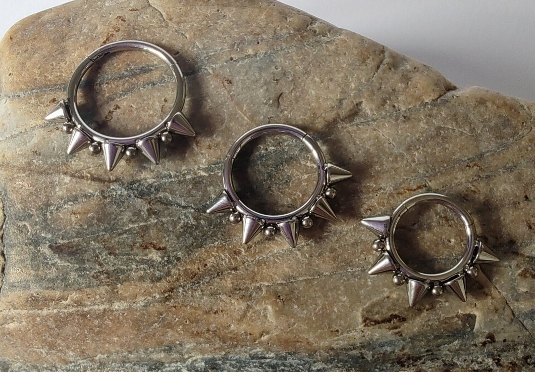 16g Titanium Hinge Clickers, Spiked Hinged Clicker, 1.2mm Hinged