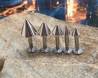 Joyería para labio de 8 mm y 14 g, joyería de medusa, piercing para labio, piercing para labio con punta de 3 mm, piercing para labio con punta de 4 mm, medusa, piercing para labio de plata, piercing de medusa