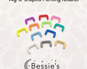 14g Septum Bioflex Piercing Retainer, Colourful Bioflex jewellery, Hide-it Jewellery,