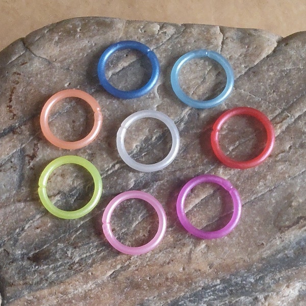 Colourful bio flex hoops, colourful nose ring, retainer hoop, seamless piercing hoop, metal free hoop, 8mm hoop, push fit,