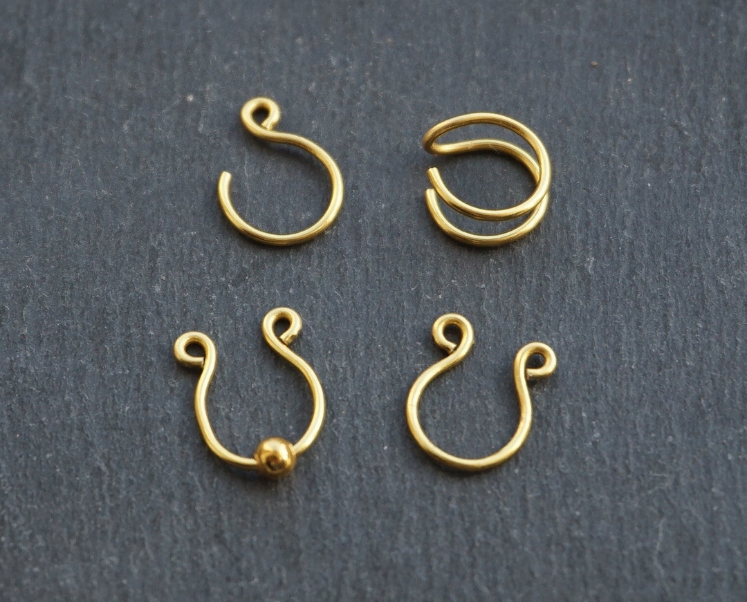 Set of 4 Pieces of Fake Body Jewellery Ear Cuffs Fake Septum Etsy