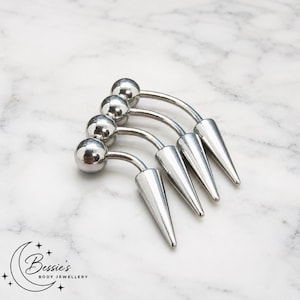 16g gebogener, stacheliger Barbell-Piercing, Engelszähne, Schlangenbiss, Augenbrauenpiercing