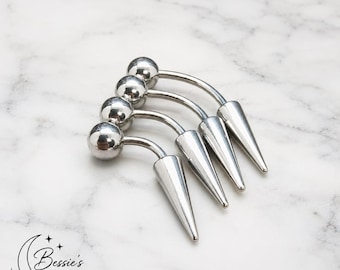 16g Spiked Curved Barbell, Angel Fangs, Snake Bites, Brow Piercing Jewellery
