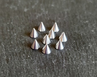 16g x 10 Replacement barbell spikes, replacement barbell cones, spare barbell spikes,16g spikes, extra barbell spikes, 3mm spare spikes