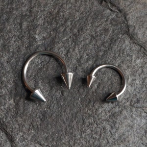 16g Horse Shoe Septum, Captive ring, spiked septum, Septum Ring, Captive septum ring, body jewellery nose hoop septum piercing silver septum