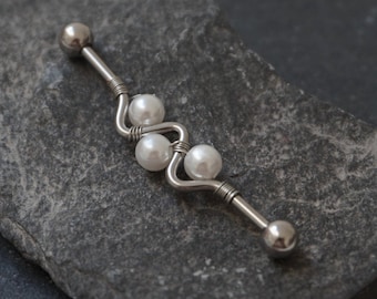 14g 38mm Industrial Barbell Jewellery, Industrial barbell piercing, scaffold piercing, body jewellery, wavy industrial barbell
