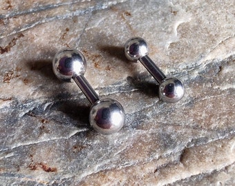 16g 4mm barbell, tiny barbell, short barbell, straight barbell, body jewellery, silver barbell, body piercing jewellery,16g