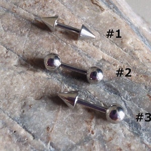 Straight barbell, spiked barbell, 16g barbell, tiny barbell, 6mm barbell, 8mm barbell, 10mm barbell, bridge barbell, bridge piercing