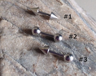 Straight barbell, spiked barbell, 16g barbell, tiny barbell, 6mm barbell, 8mm barbell, 10mm barbell, bridge barbell, bridge piercing