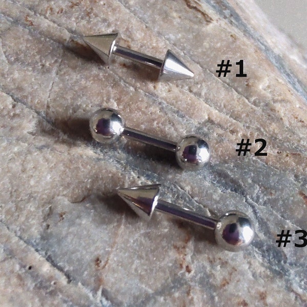 Straight barbell, spiked barbell, 16g barbell, tiny barbell, 6mm barbell, 8mm barbell, 10mm barbell, bridge barbell, bridge piercing