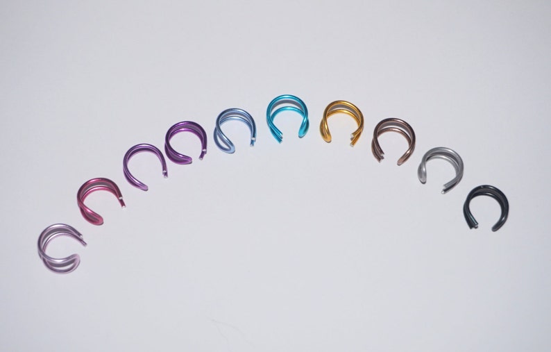 Coloured Fake Double Nose Ring Ear Cuff Tragus fake body jewellery no piercing ear cuff teal ear cuff pink ear cuff purple ear cuff