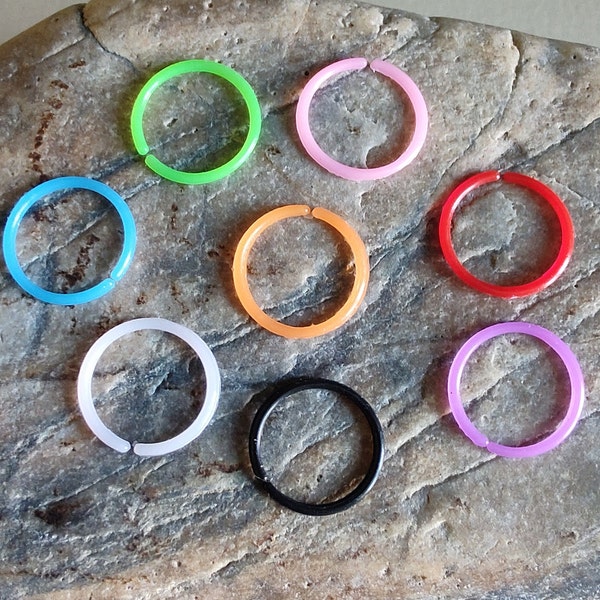 20g Pretty Acrylic Coloured Nose Rings nose hoop, red nose ring, pink nose ring, endless nose ring thin nose ring,  rainbow jewellery,