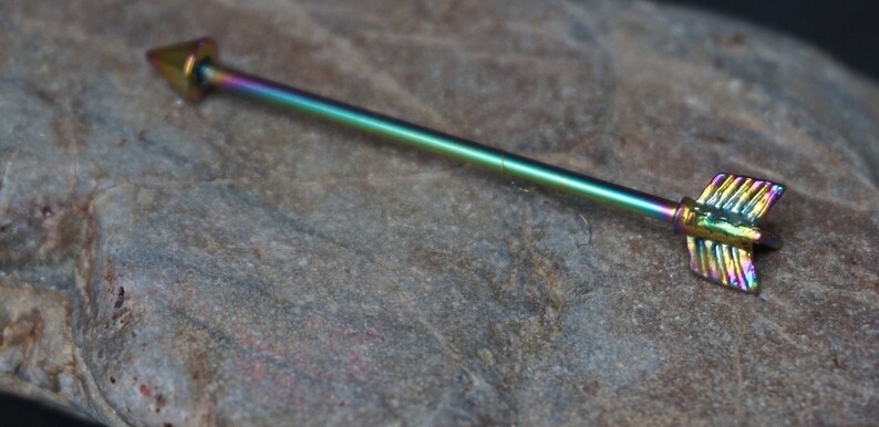 Industrial barbell piercing,scaffold piercing 16g barbell, rainbow industrial barbell 14g Industrial Barbell Jewellery barbell jewellery
