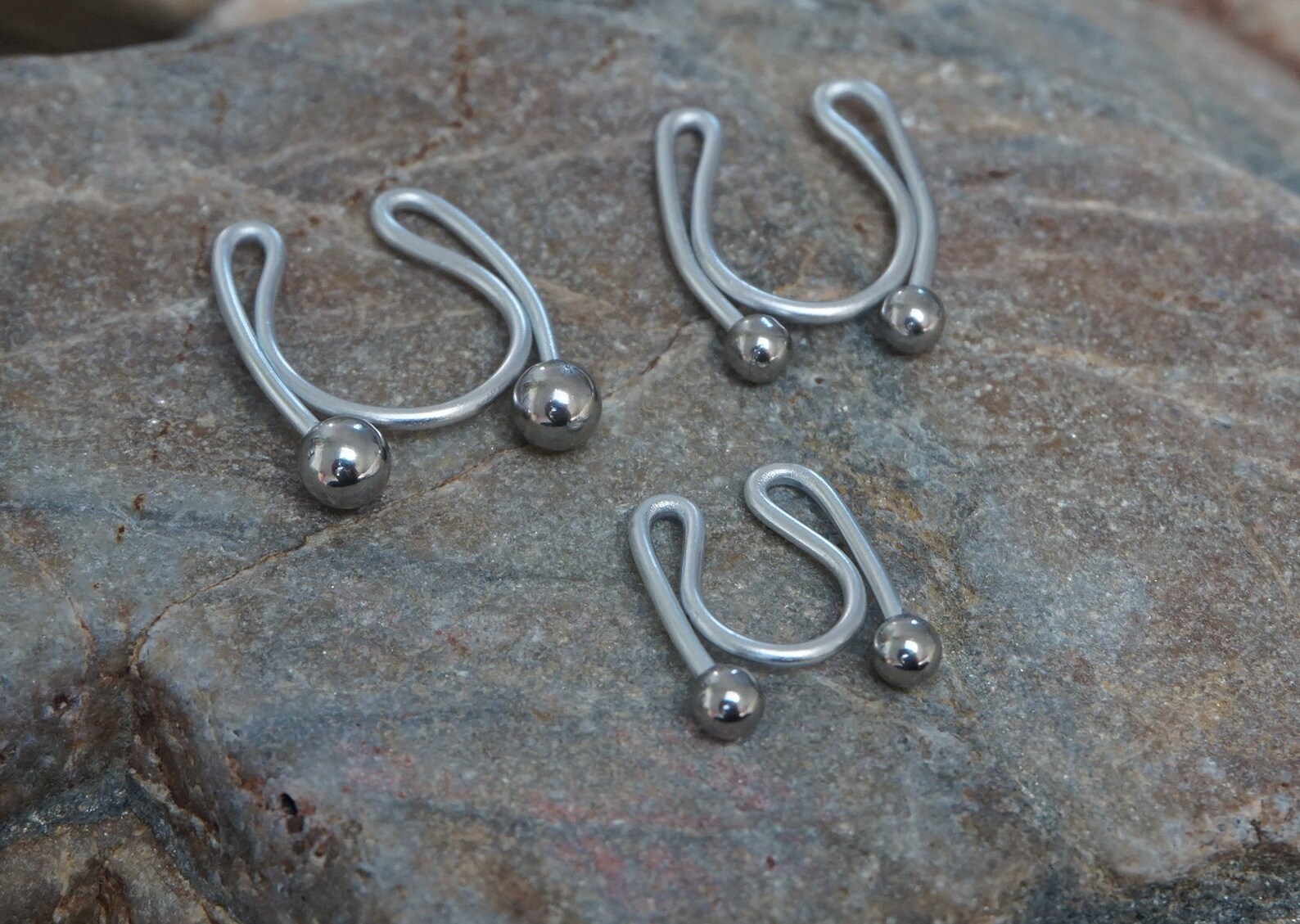 Fake Silver Rings Fake Septum Rings Fake septum piercing fake silver septum | Etsy