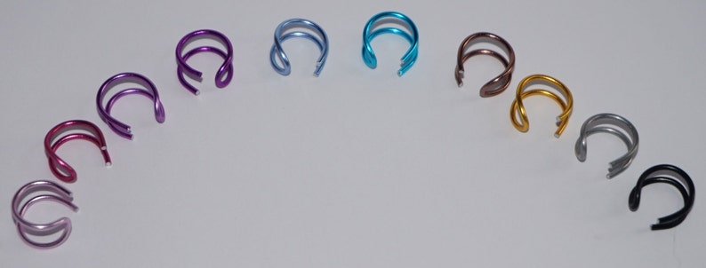 Coloured Fake Double Nose Ring Ear Cuff Tragus fake body jewellery no piercing ear cuff teal ear cuff pink ear cuff purple ear cuff