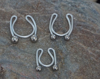 Fake Septum Rings, Fake septum piercing, fake silver septum piercing, septum, silver septum, fake body jewellery, faux  piercing