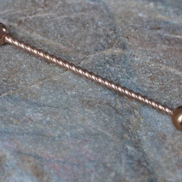 14g Industrial Barbell Jewellery, Rose Gold Industrial barbell piercing, scaffold piercing, barbell jewellery,  industrial barbell