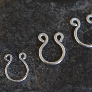 Fake Septum Rings, Fake septum piercing, fake silver septum piercing, septum, silver septum, fake body jewellery, faux  piercing