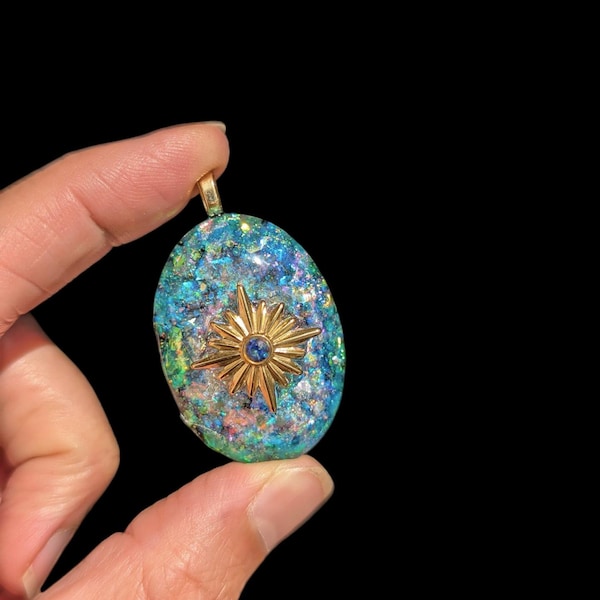 Sirius star light pendant with resin glitter