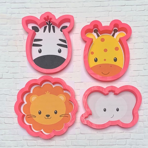 Safari Animal Faces Cookie Cutter Set - Birthday Theme