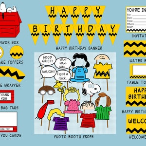 The Peanuts Theme Birthday Party Pack - Digital Download