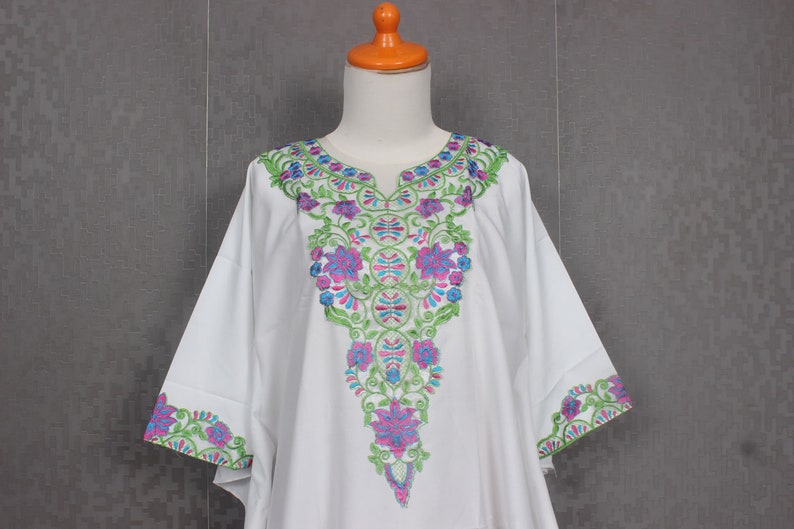 Bridesmaid Dress Satin Dress Formal Kaftan Dress Plus Size Wedding Evening Gown Kaftan Maxi Dress White Kaftan Dress with Embroidery