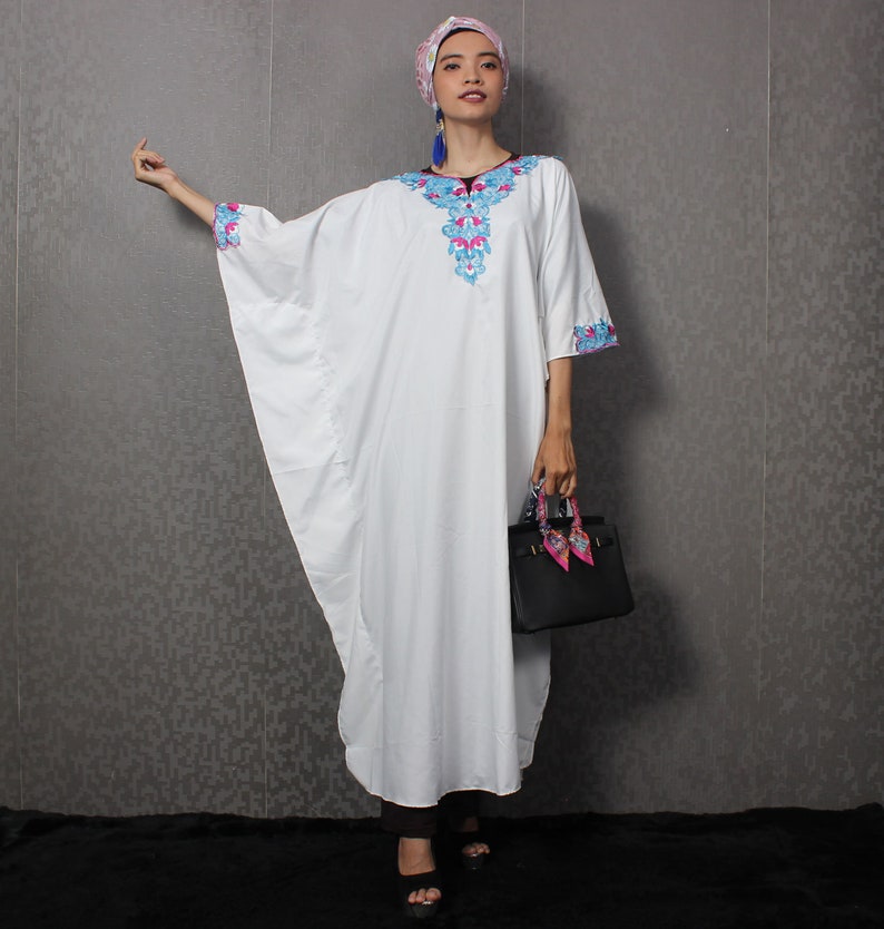 white kaftan maxi dress