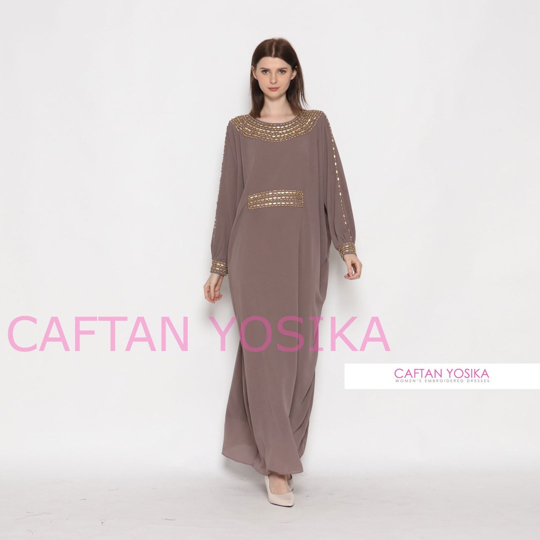 Delicate Embroidery Dubai Kaftan Abaya Arabic Dress