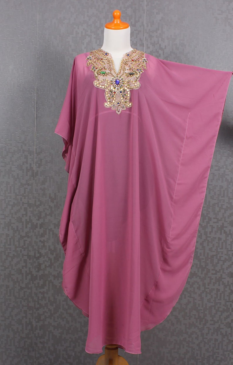 pink caftan dress