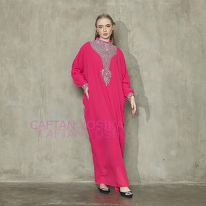 Fuchsia Sequined Maxi Dress, Resort Wear, Summer Daily Look, Boho Dress, Simple, Home Dress