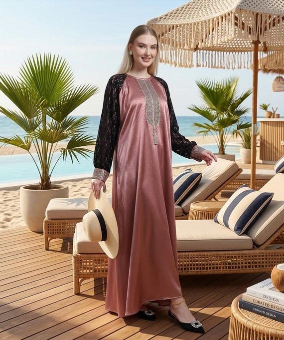 embellished kaftan maxi dress Metallic Embellished Kaftan