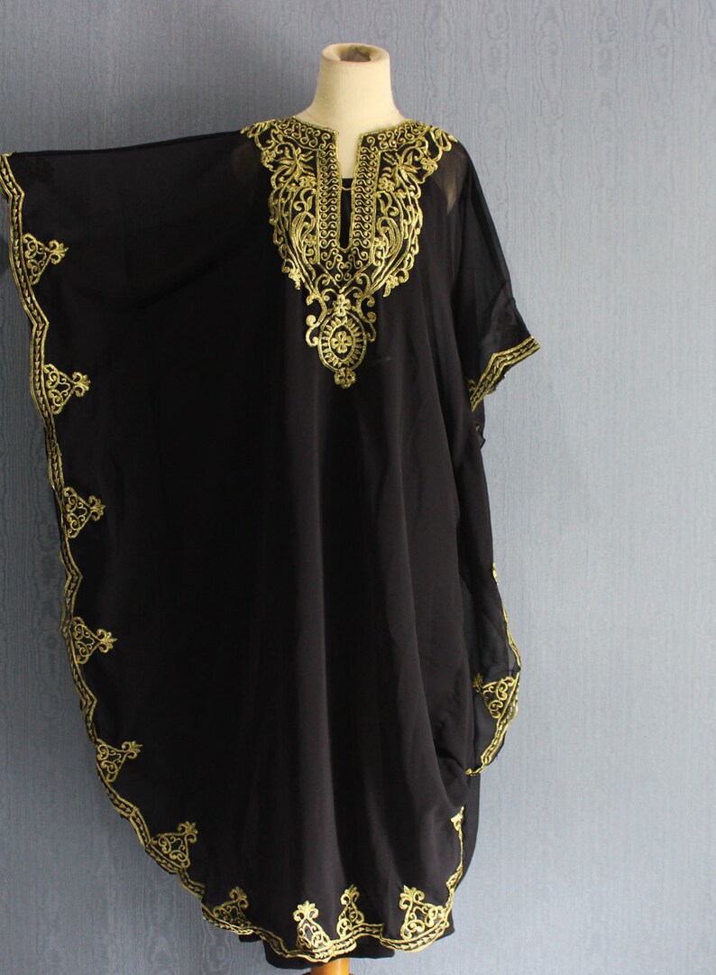 black kaftan dress