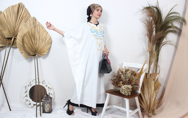 white kaftan maxi dress