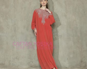 Vestido largo boho de gasa con lentejuelas, caftán de resort