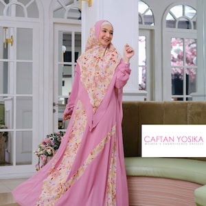 Khimar Islamic Dress, Luxury Islamic Dress Pink, Ramadan Dress, Maxi Dress, Long Dress Prayer Abaya, Islamic Gift, Hijab, Prayer Robe