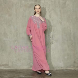 Pink Abaya Women, Luxury Beach Dress, Swim Cover Up, Abaya Dress, Abaya Boho dress, Cocktail dress