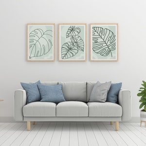 Minimalist Silhouette Contemporary Leaf Botanical Wall Art Bundle