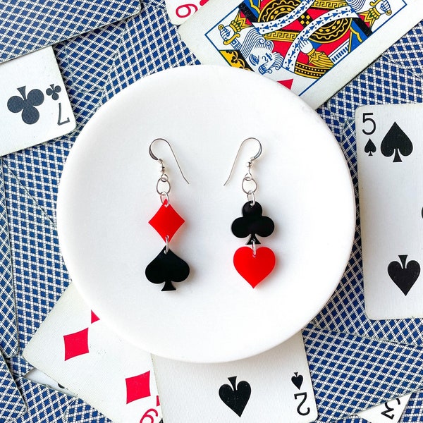 Playing Card Suits Acrylic Earrings