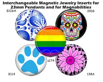 Inserts de bijoux, inserts magnétiques pour magnabilités, inserts magnétiques interchangeables, crâne de sucre russe Gzhel Paw Print 1 « Inserts de bouton